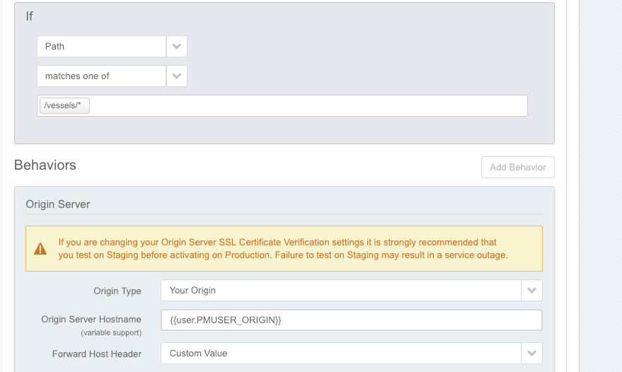 Figure 3: Screenshot of behaviour match example