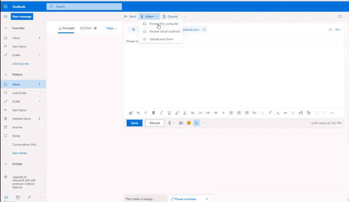 The PDF document to be translated is sent by email.
