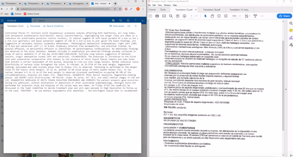 Side by side of translation and original document.
