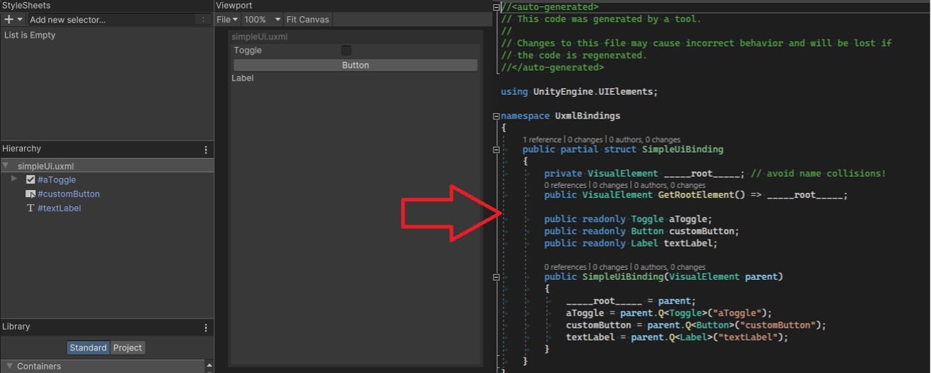 UXML UI Binding tool overview