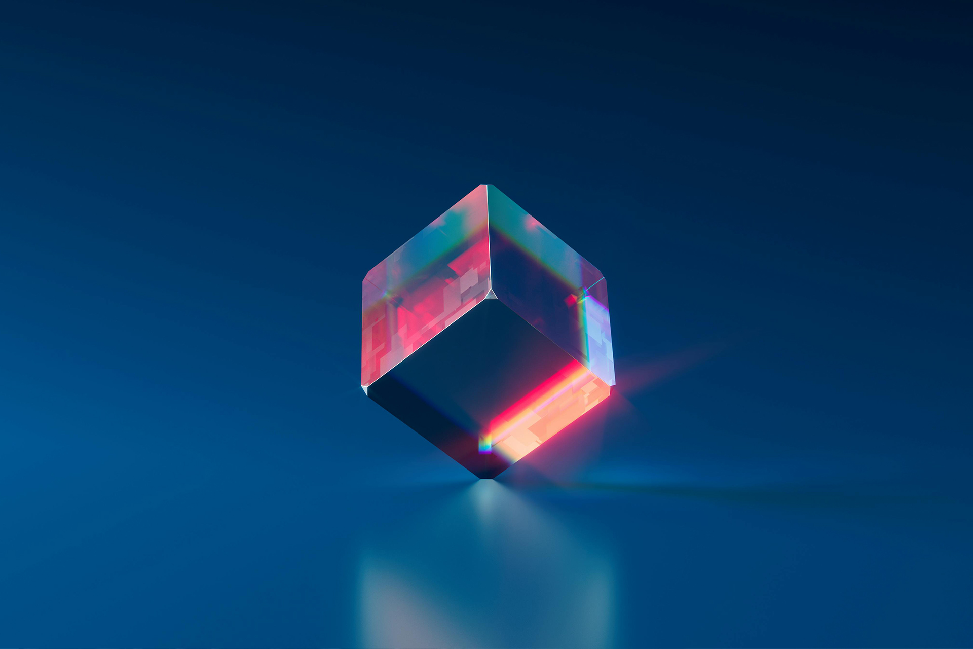 Transparent cube