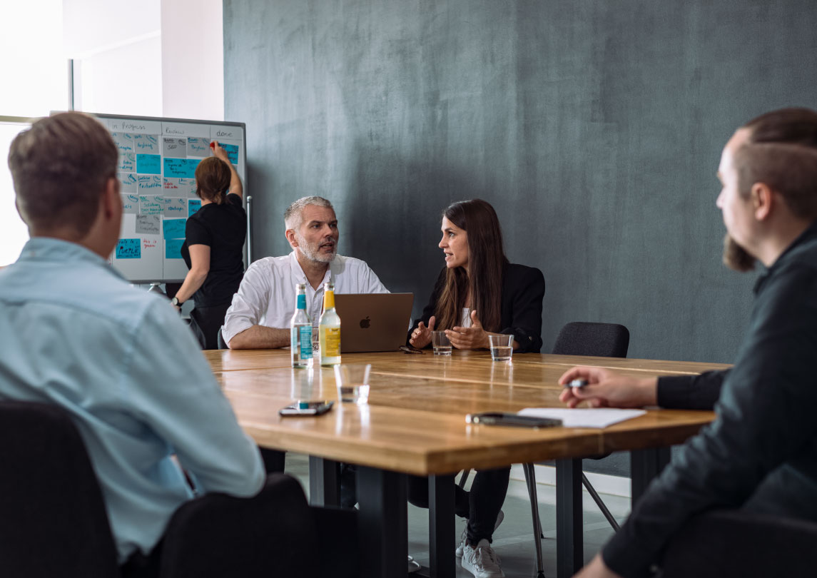 group of people having a meeting