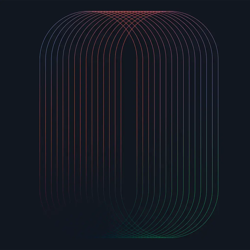 Abstract layered lines forming a digital gateway for scalable technology solutions