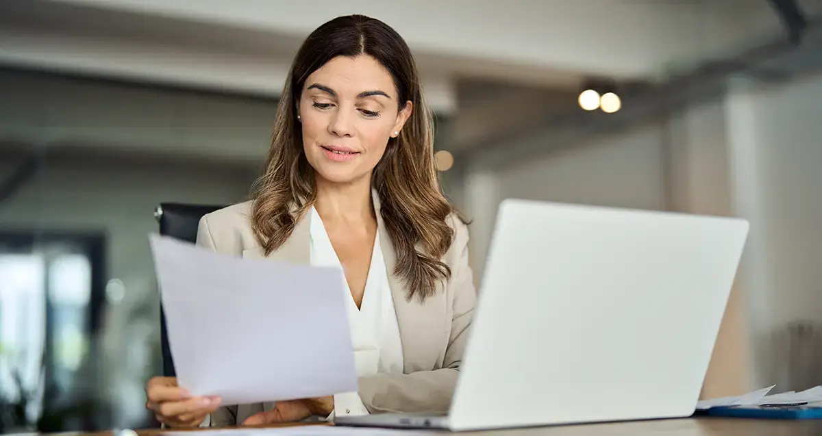 business person reviewing data