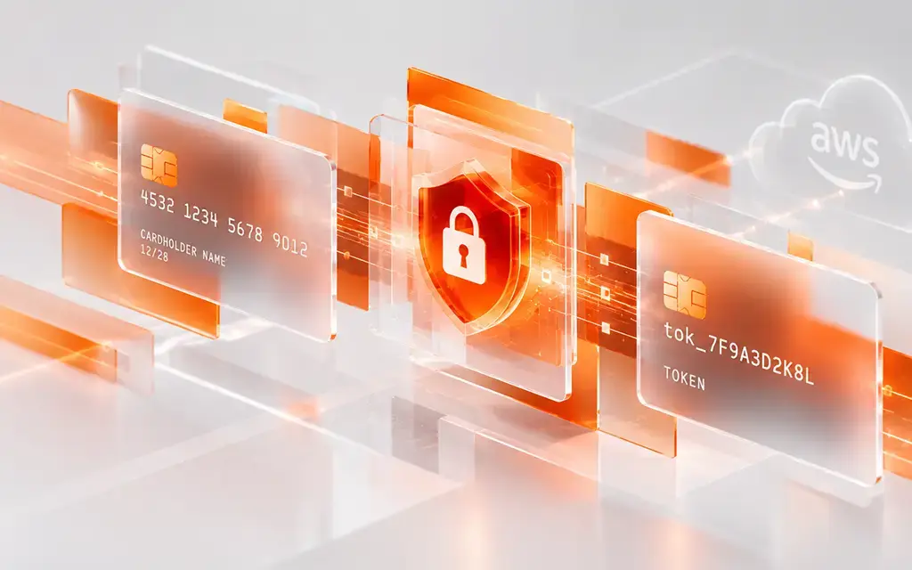 Secure AWS payment tokenization protecting card data and digital transactions in the cloud.