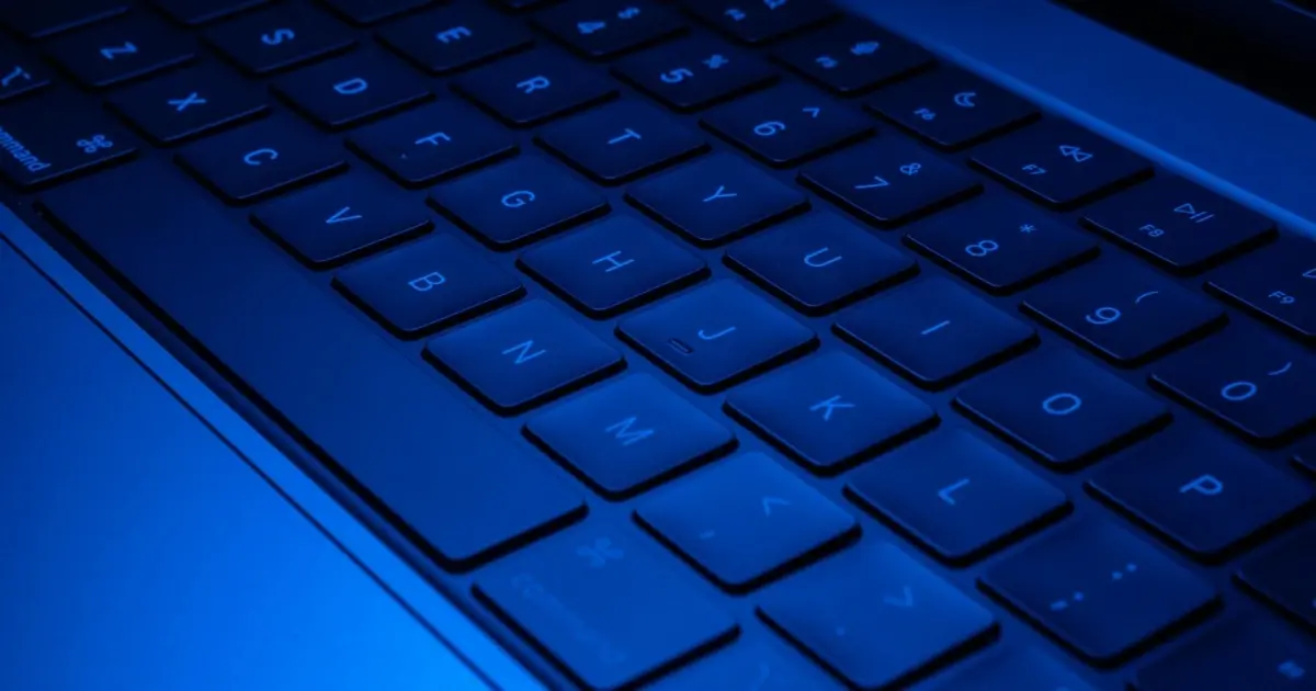 A close-up of a laptop keyboard
