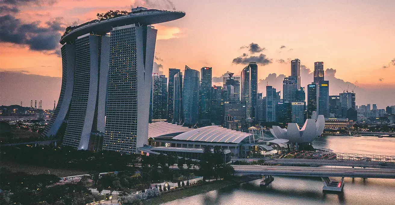 singapore dusk skyline