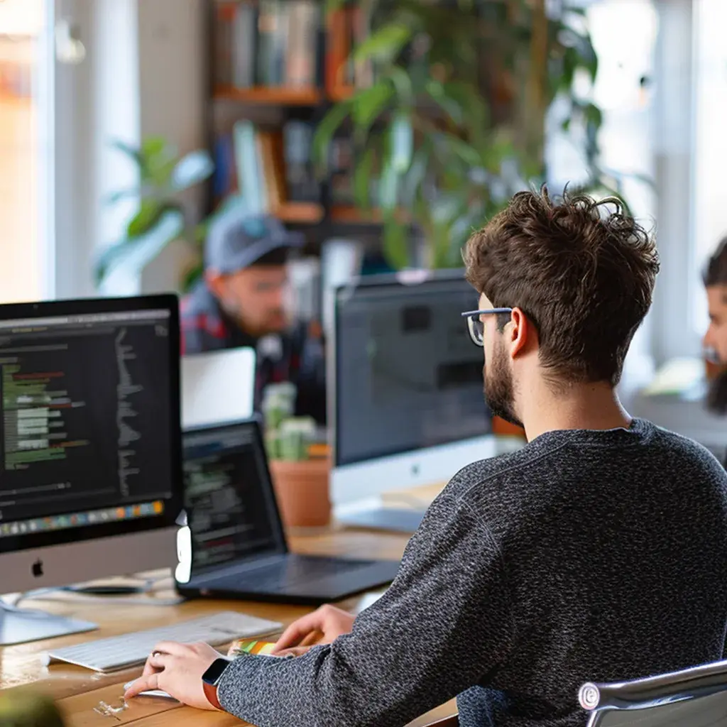 Developers working on automation