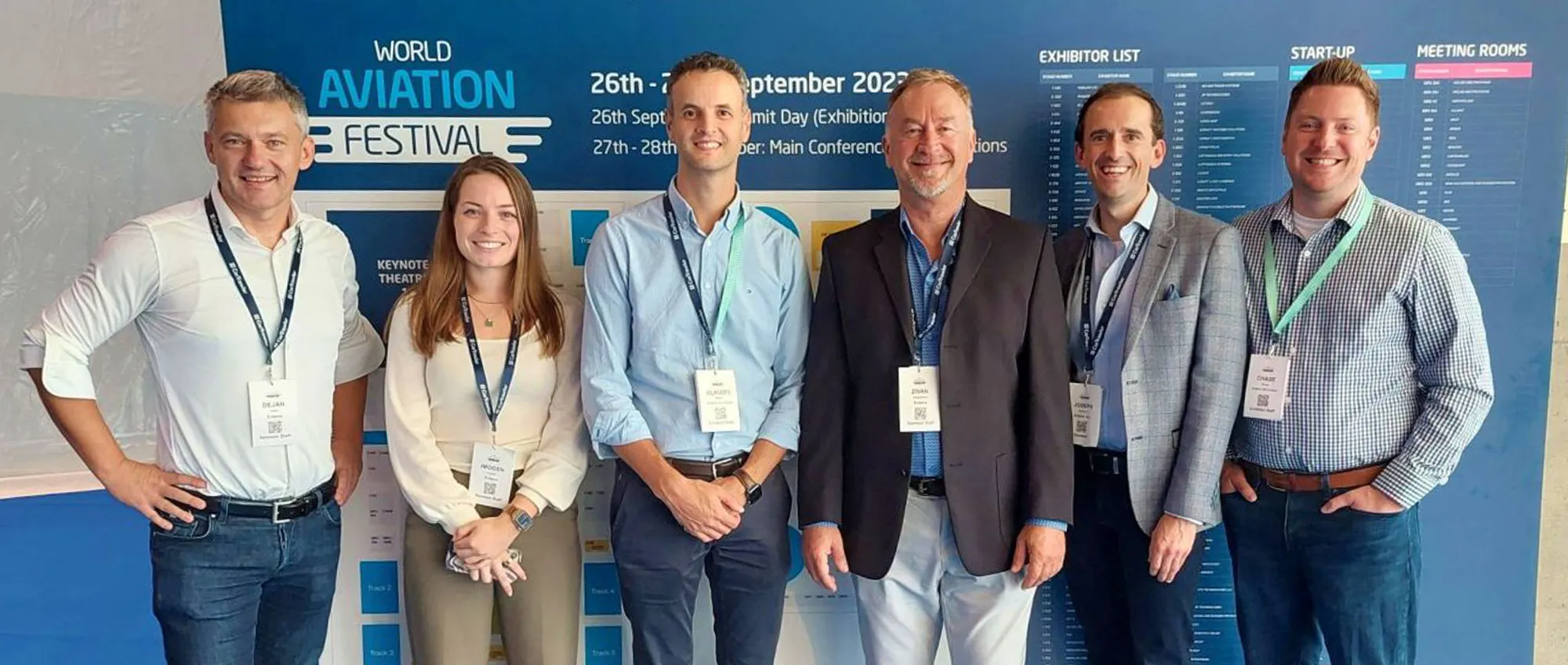A group of people at the World Aviation Festival in 2022.
