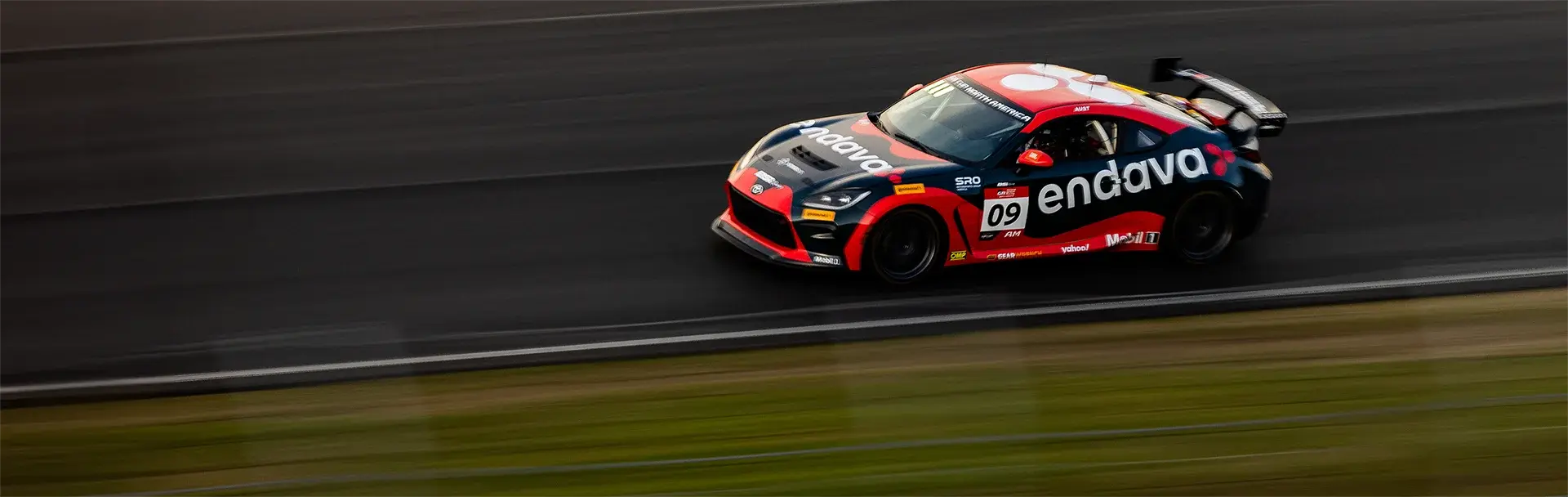 toyota racing car with endava sponsership wrap
