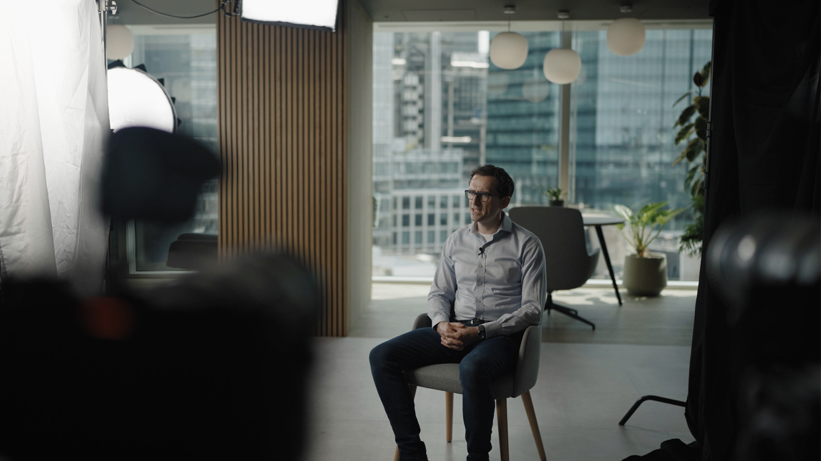 Male person being interviewed