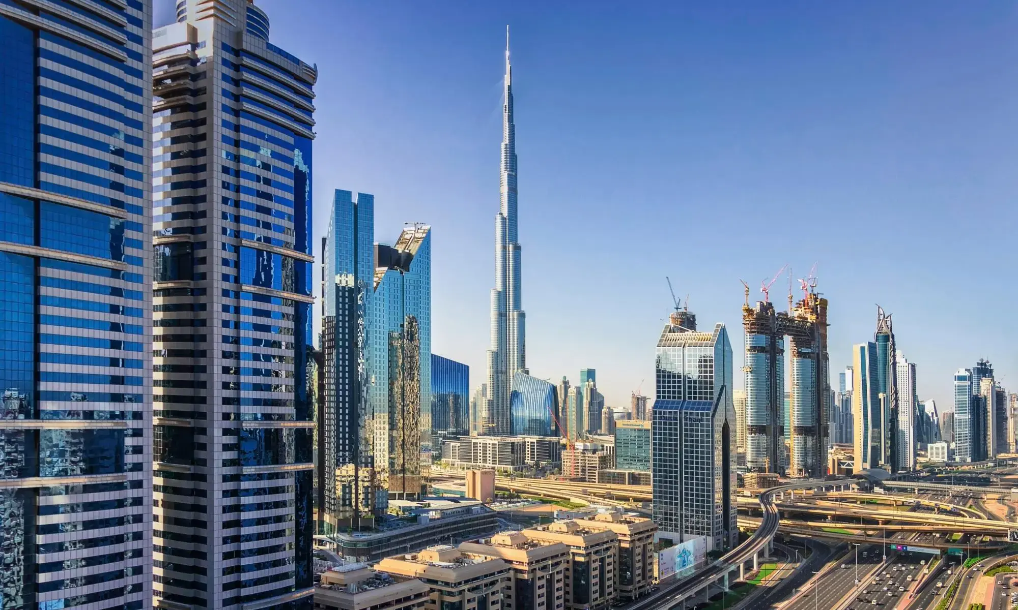 Burj Khalifa near city buildings