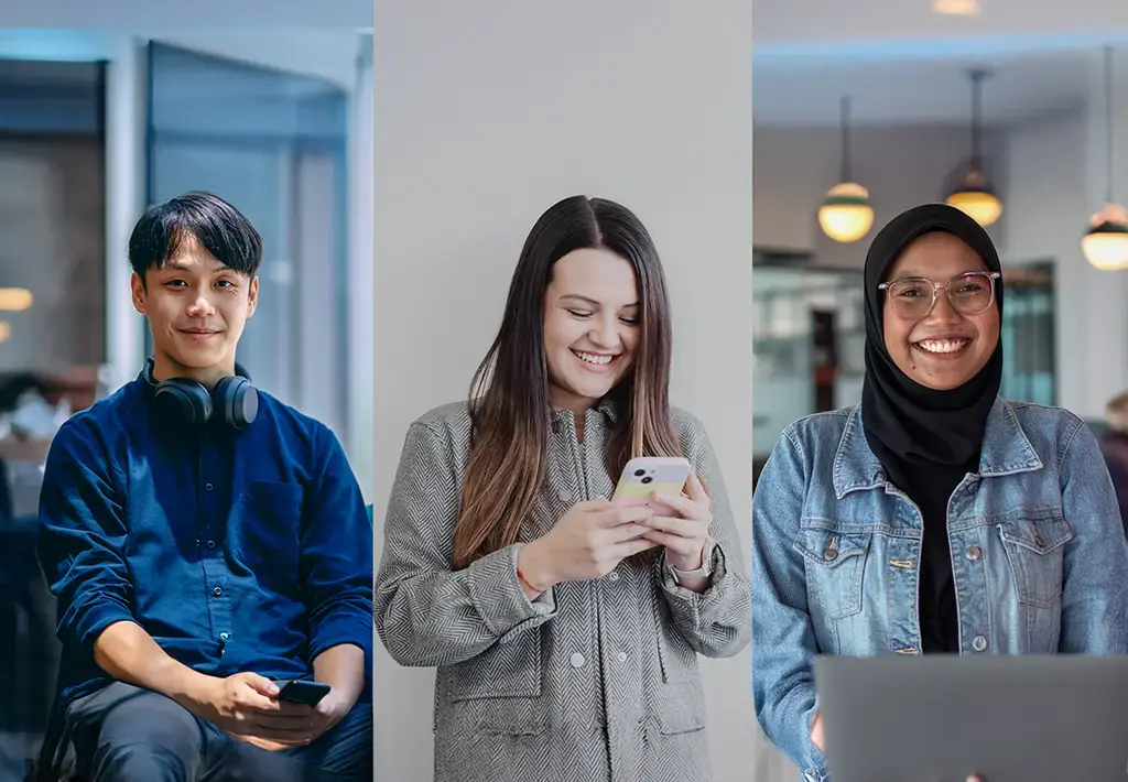 Digital shoppers using personalized tech on mobile and laptop, reflecting trends in online retail engagement.